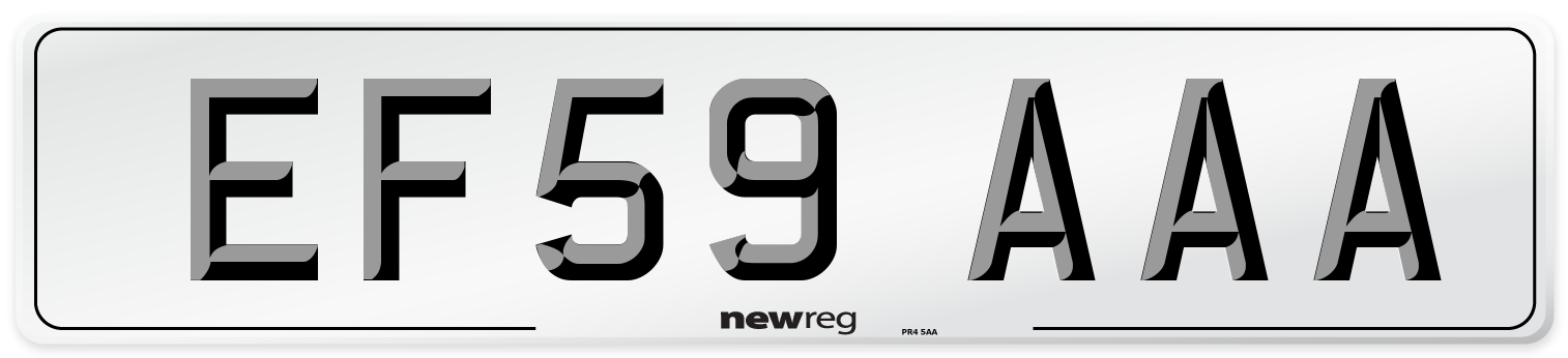 EF59 AAA Number Plate from New Reg